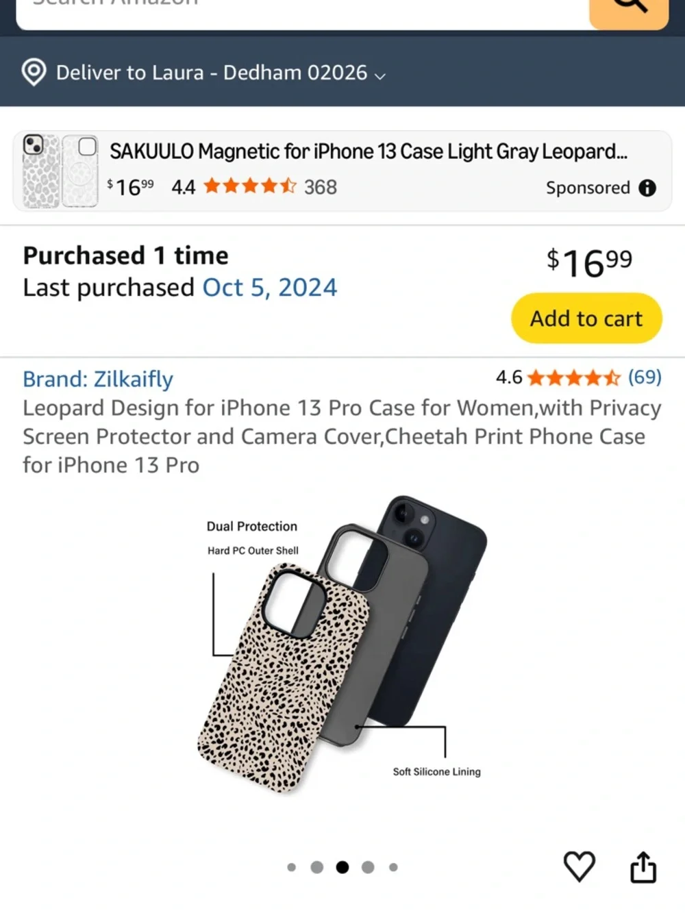 Leopard Print Phone Case for iPhone 13 Pro